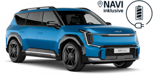 Blauer moderner SUV mit elegantem Design. Innovatives Fahrzeug mit fortschrittlichen Technologien.