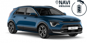 Blauer moderner SUV mit Navi inklusive in dunklem Hintergrund für Autofans geeignet umweltfreundlich