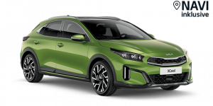 Grünes modernes SUV im Profil auf schwarzem Hintergrund mit dynamischem Design und stilvoller Karosserie
