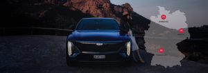 Headerbild mit Cadillac Fahrzeug und einer Landkarte, die die Standorte zeigt