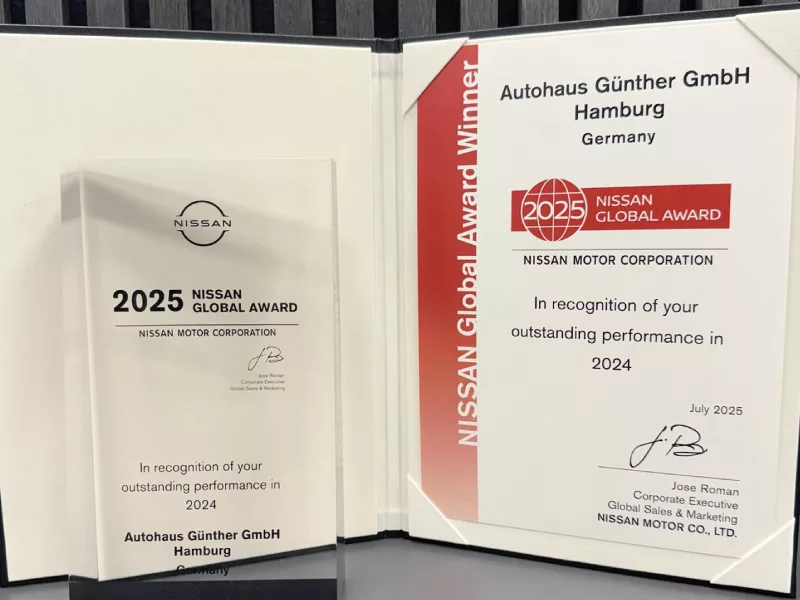 Nissan Global Award 2025 für Autohaus in Hamburg Deutschland